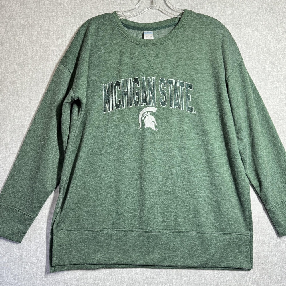 Michigan State Spartans‎ Sweatshirt Womens Medium Green Basketball Liv Casual